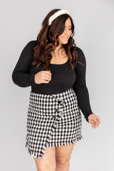 Amazed By You Tweed Black Skirt