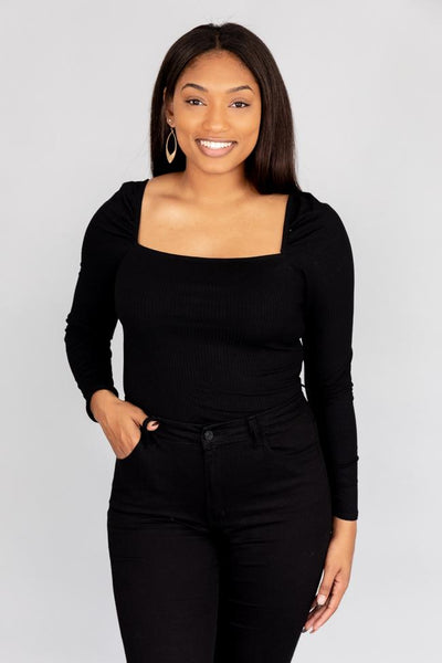 Impressing Statement Black Bodysuit