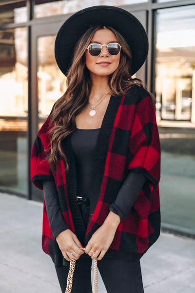 Bundled By The Fire Plaid Poncho