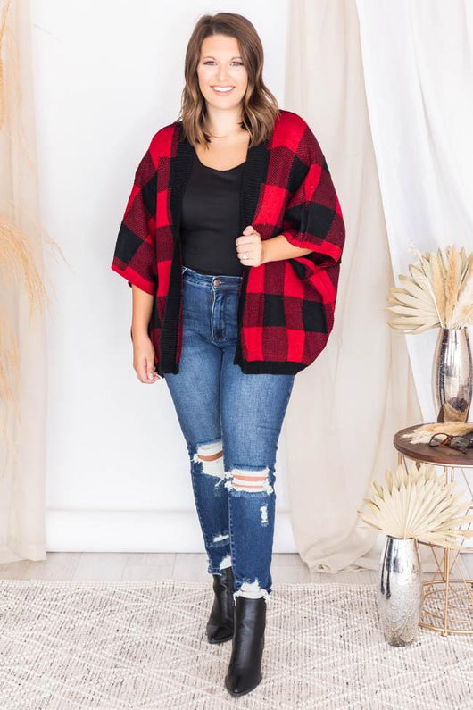 Bundled By The Fire Plaid Poncho
