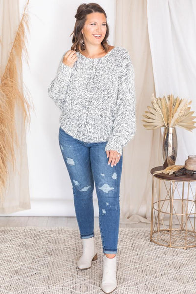 Whisper My Dreams To You Grey Sweater