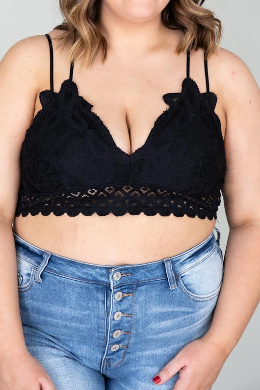 So This Is Love Black Lace Bralette