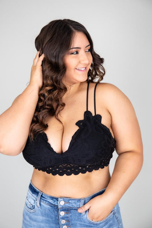 So This Is Love Black Lace Bralette