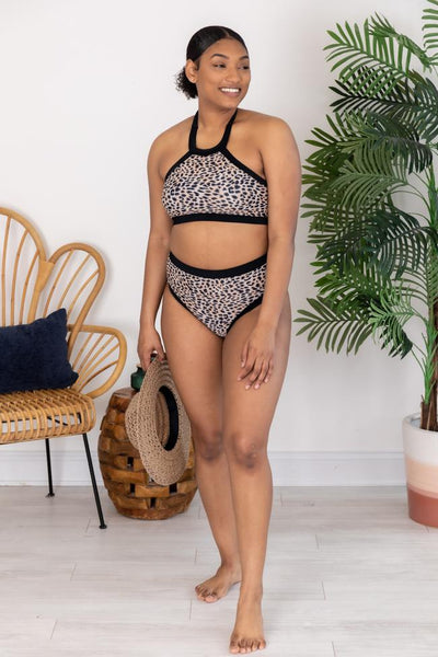 Catch The Ocean Leopard Print Brown Bikini Bottom