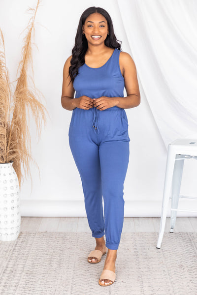 Let's Be Happy Dark Blue Jumpsuit