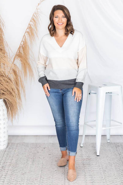 Tomorrow's Another Day Charcoal Colorblock Pullover