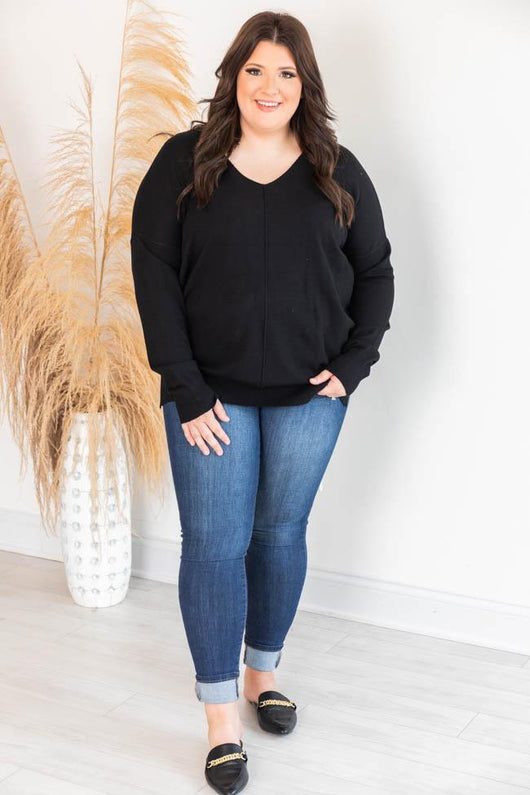 Something On Your Mind Black Sweater