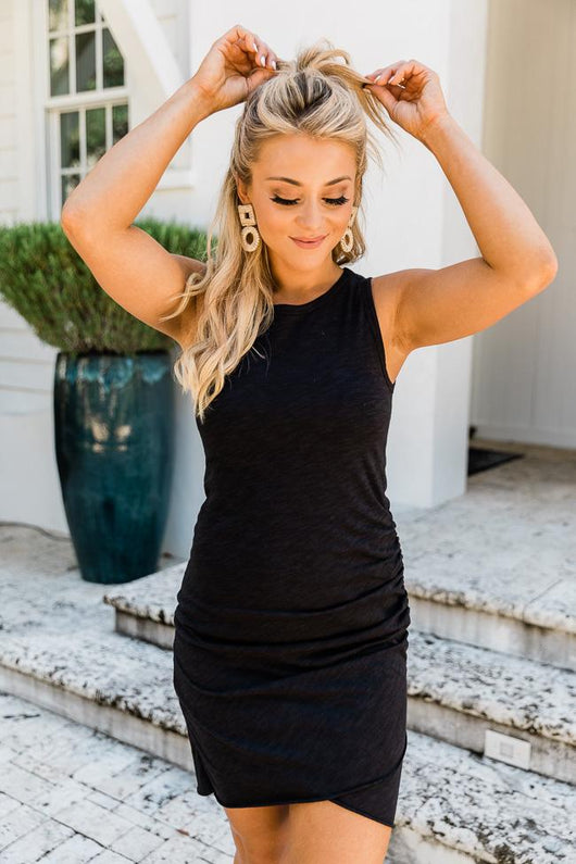 Hold Me Forever Tank Dress Black