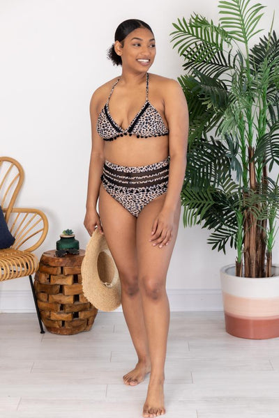 Sailing Through Paradise Leopard Print Bikini Bottoms