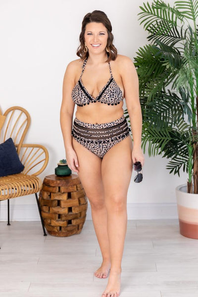 Sailing Through Paradise Leopard Print Bikini Top