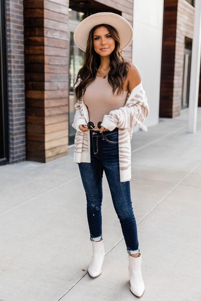 Out In The Wild Animal Print Cardigan Cream/Beige FINAL SALE