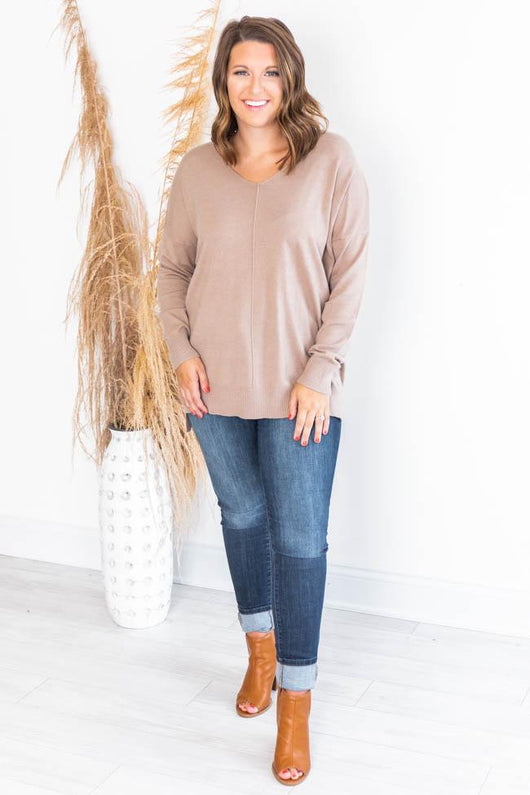 Something On Your Mind Beige Sweater