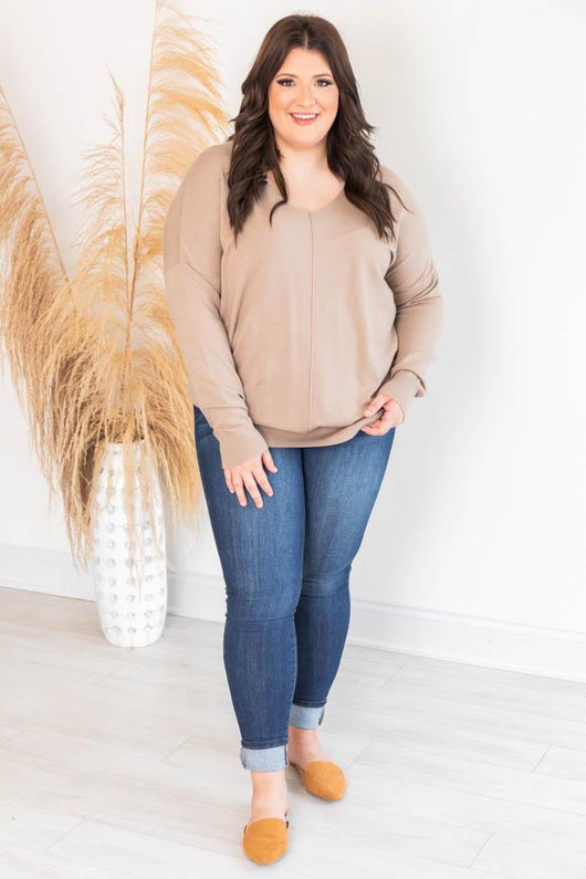 Something On Your Mind Beige Sweater