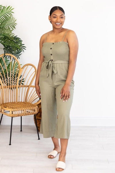Sure Thing Jumpsuit Olive