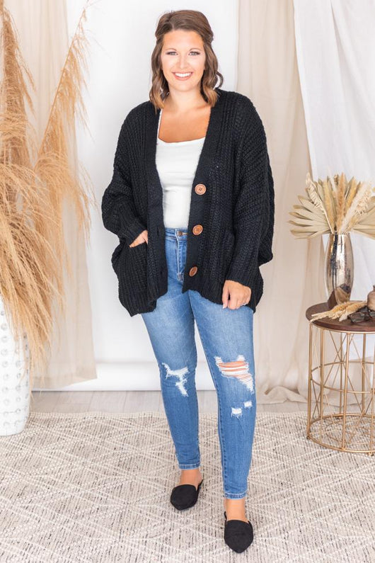 Sundown Awaits Knit Black Cardigan FINAL SALE