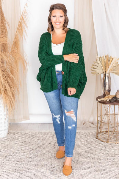 Sundown Awaits Knit Green Cardigan