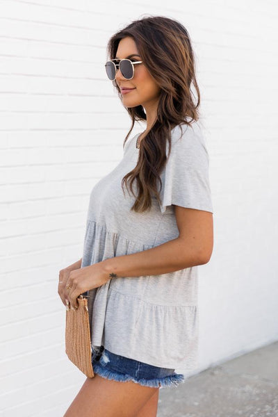 Power Of My Love Heather Grey Blouse