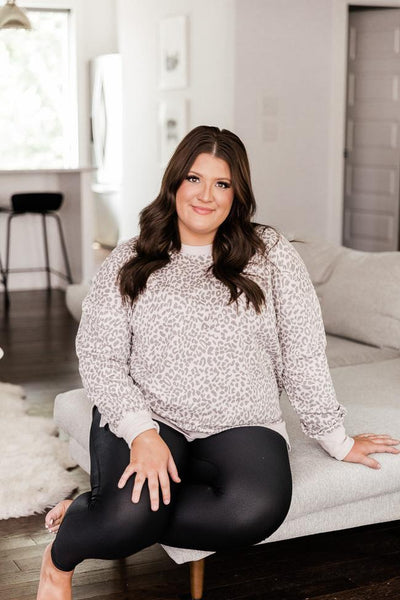 Disguise My Love Beige Animal Print Pullover