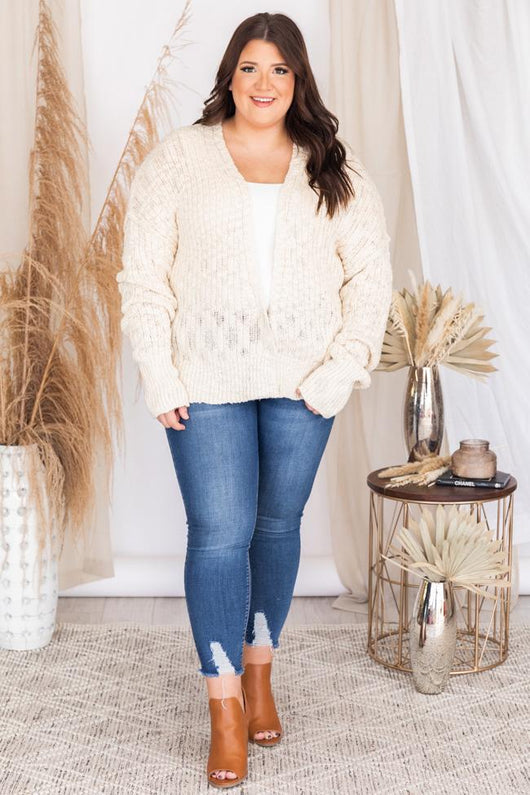 You're On My Mind Knit Cardigan Cream