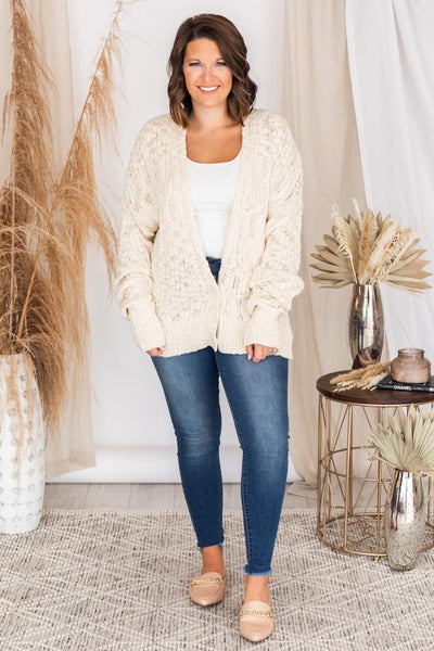 You're On My Mind Knit Cardigan Cream