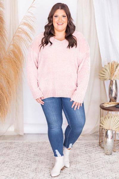 Without A Doubt Pink Sweater