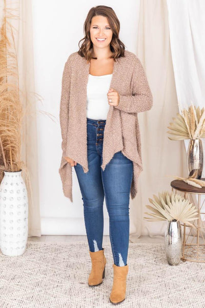 Heart Set On You Popcorn Taupe Cardigan