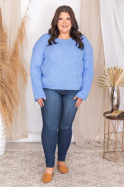 A Lucky Break Blue Sweater