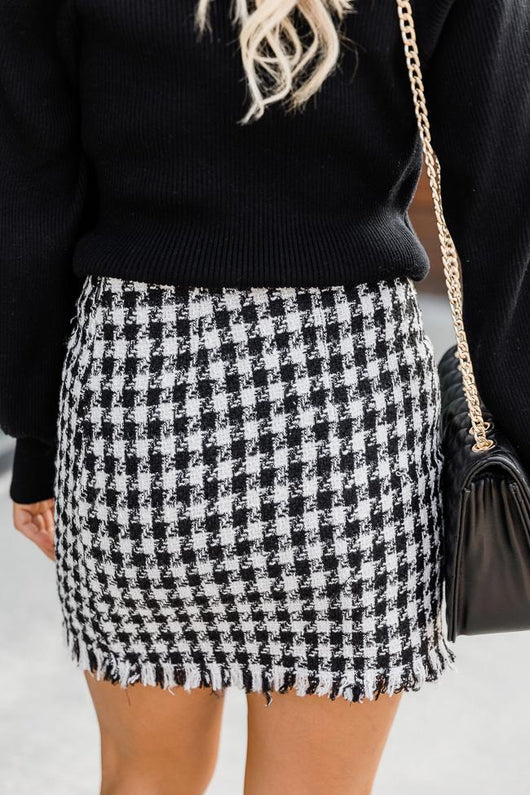 Amazed By You Tweed Black Skirt