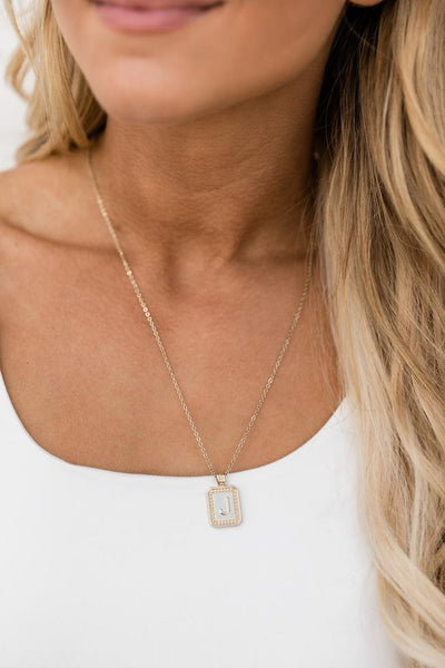 Unique And Chic Gold Tag Initial Necklace