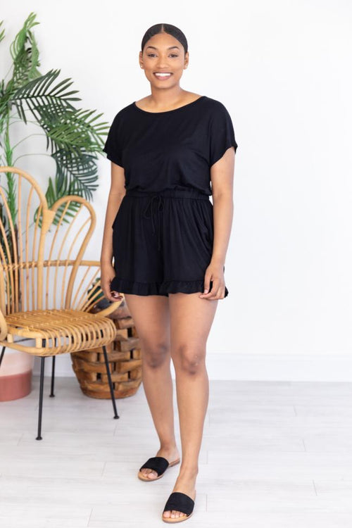 Anything You Need Black Romper
