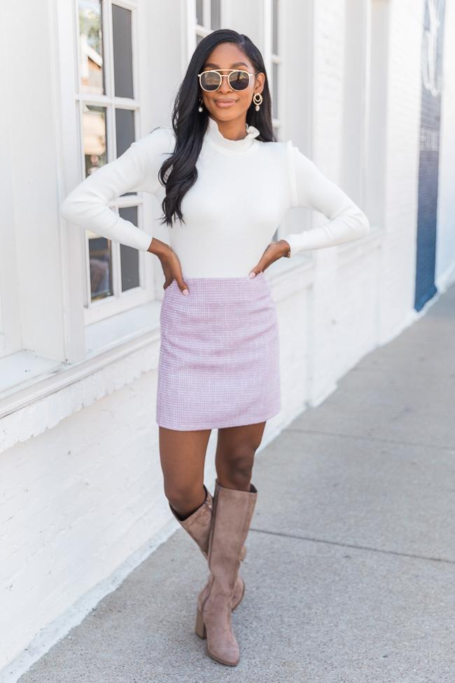 Lonely Heart Tweed Purple Skirt