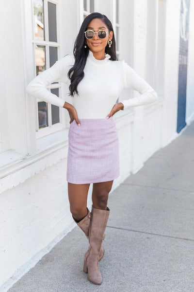 Lonely Heart Tweed Purple Skirt