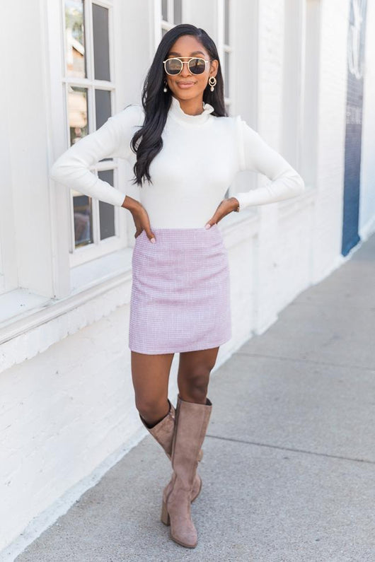 Lonely Heart Tweed Purple Skirt