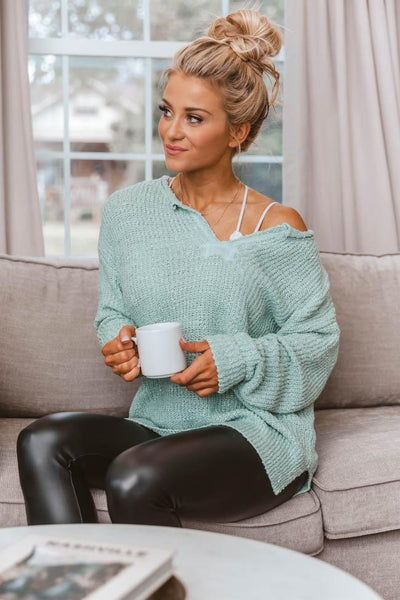 This Time Around Sage Sweater