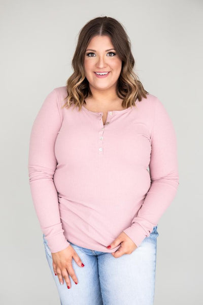 Unbelievable Story Henley Mauve Blouse
