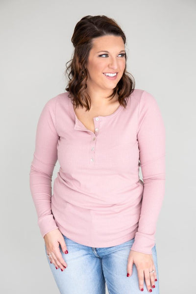 Unbelievable Story Henley Mauve Blouse