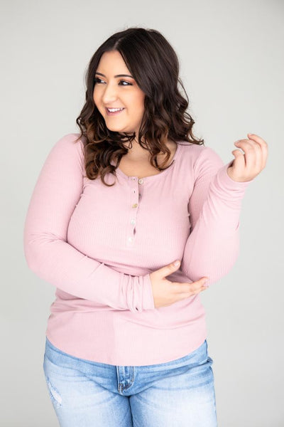 Unbelievable Story Henley Mauve Blouse