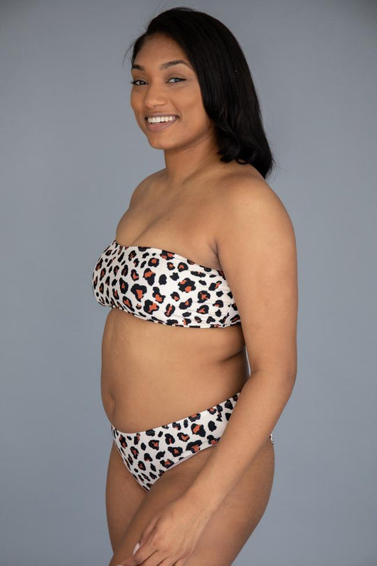 Captivating Heart Leopard Print Bandeau Bikini Top