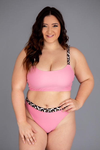Goddess Glow Leopard Print Pink Bikini Bottoms