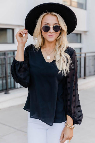 Live For The Applause Black Blouse