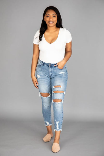 Tinsley Distressed Medium Wash Jeans