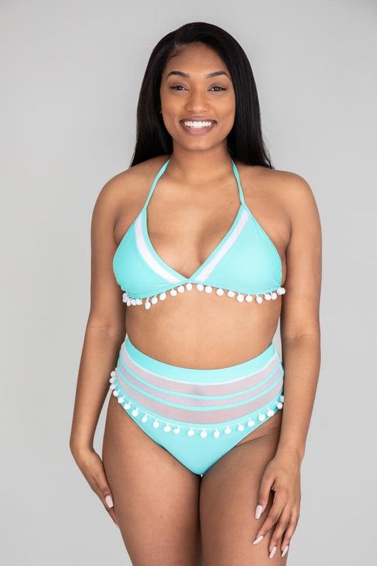 Sailing Through Paradise Mint Bikini Top