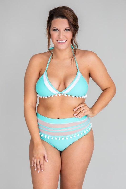 Sailing Through Paradise Mint Bikini Top