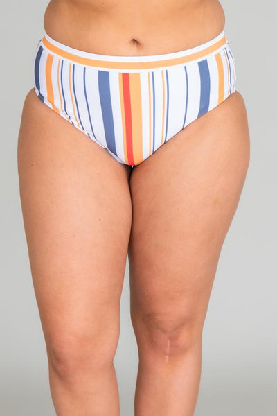Brightest Days Grey Striped Bikini Bottoms