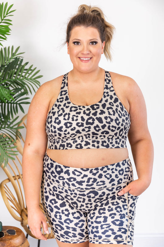 Running After You Animal Print Tan Sports Bra FINAL SALE