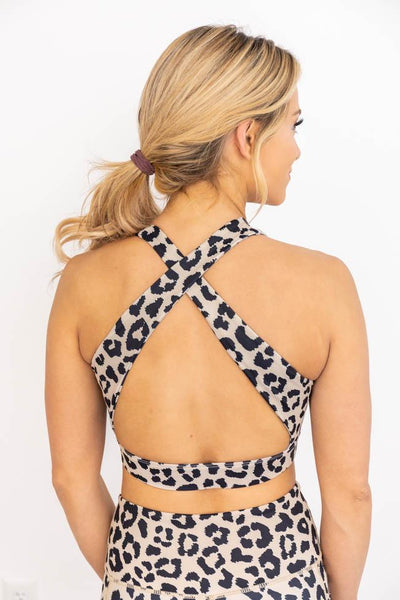Running After You Animal Print Tan Sports Bra FINAL SALE