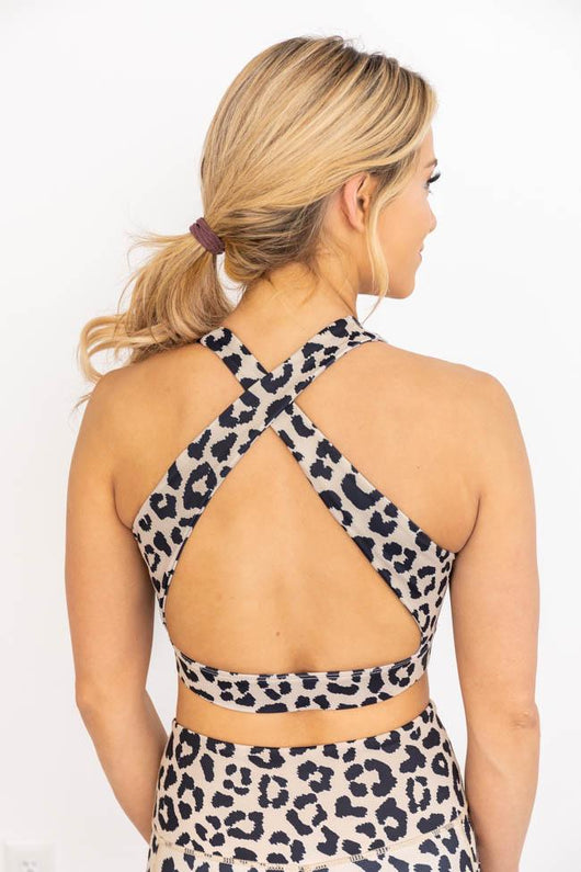 Running After You Animal Print Tan Sports Bra FINAL SALE