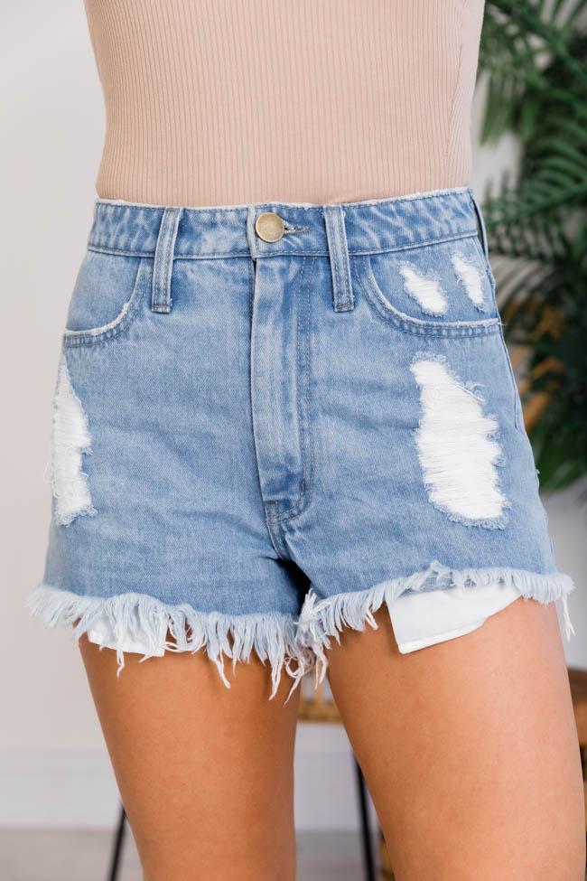 Forever And Always High Waisted Denim Shorts