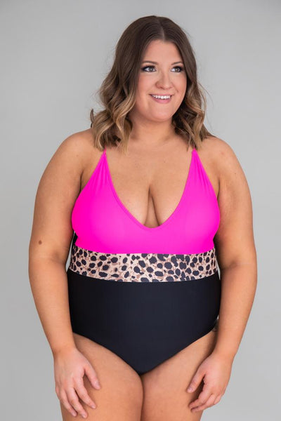 Beside The Bay Leopard Print Pink One Piece Swimsuit