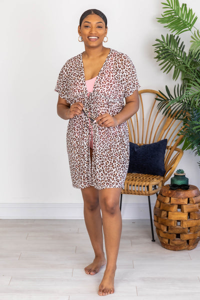 Coastal Dreams Mesh Leopard Print Cover Up